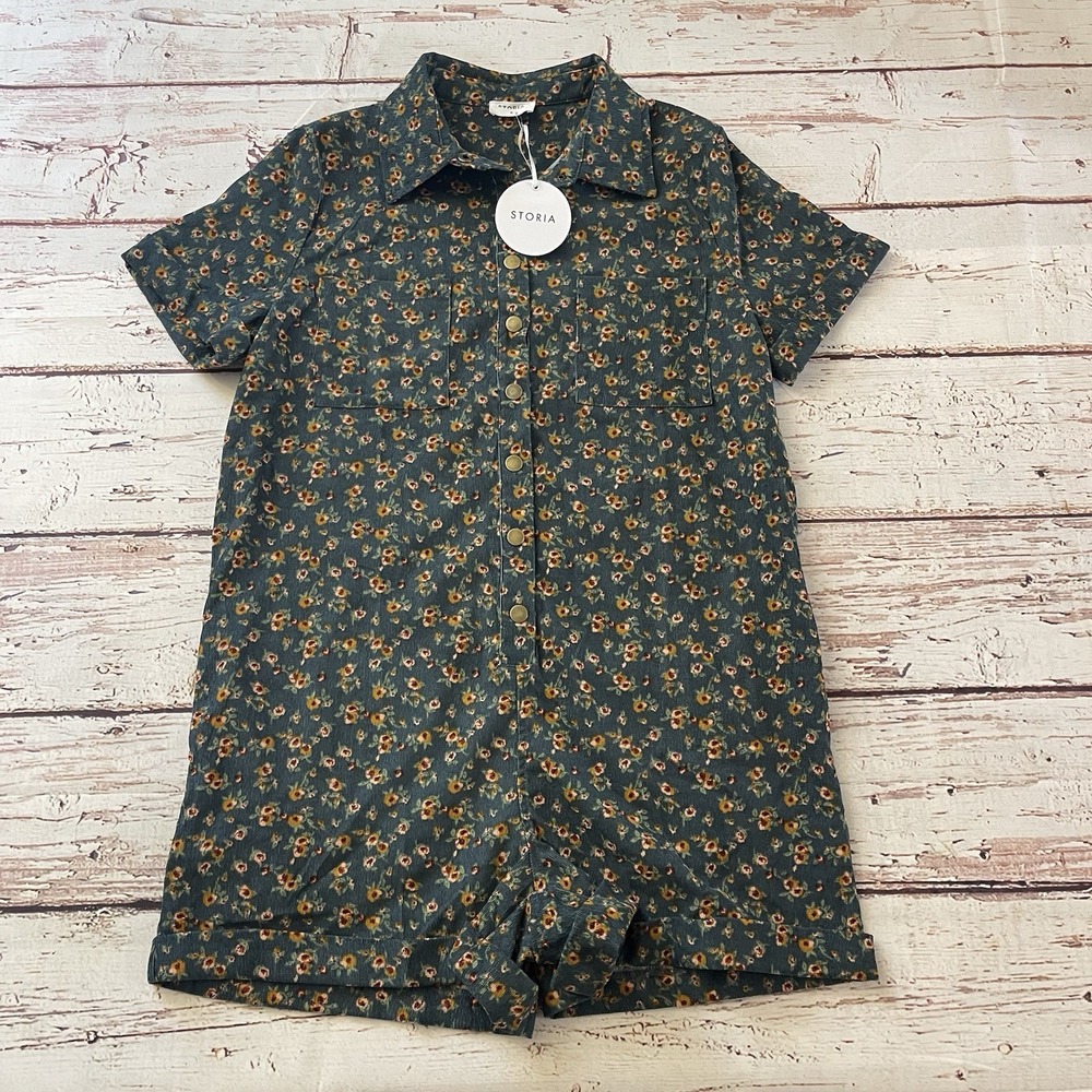 Storia Romper Florar Jumpsuit Women S Spring Summer Short Sleeve Shorts Pockets